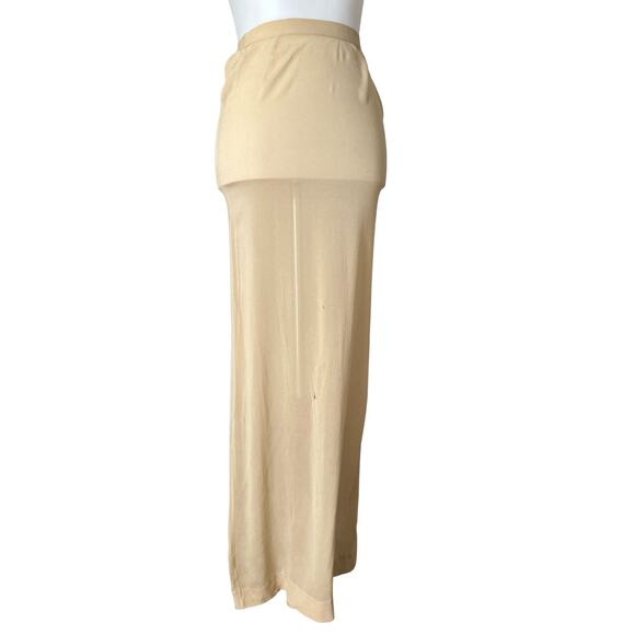 Vintage Dolce & Gabbana Sheer Beige Silk Blend Maxi Skirt – Late 90s/Y2K, Size S - Picture 1 of 8